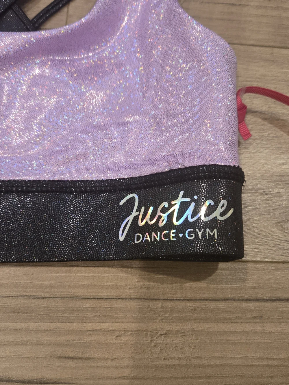 NWT Justice Girls Metallic Colorblock Sports Bra & Shorties 2PC Set Gym Dance XS